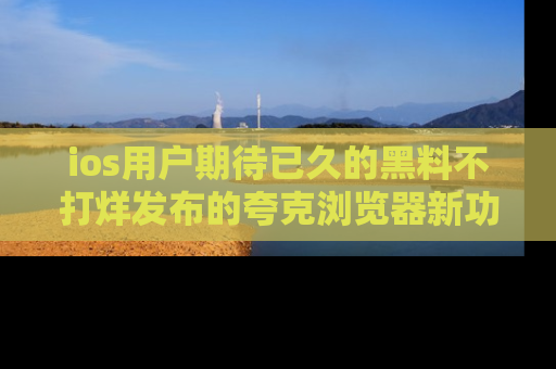 ios用户期待已久的黑料不打烊发布的夸克浏览器新功能上线啦!