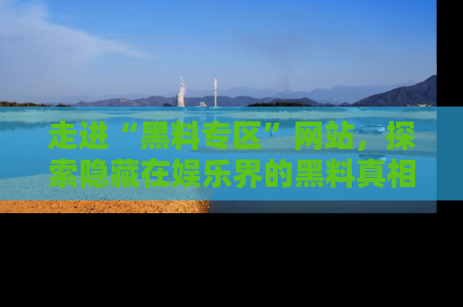走进“黑料专区”网站,探索隐藏在娱乐界的黑料真相