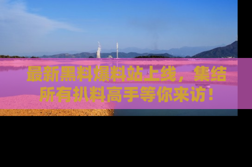 最新黑料爆料站上线,集结所有扒料高手等你来访!