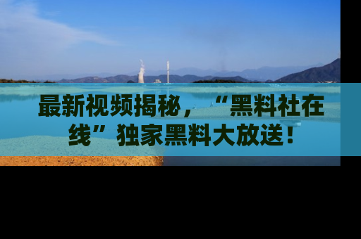 最新视频揭秘,“黑料社在线”独家黑料大放送!